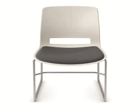 Silla De Espera Blanca Con Asiento Gris Roland