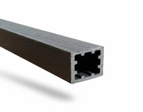 Tubo Cuadrado 2X2X9,5´ Madera Plastica Dark Grey