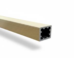 Tubo Cuadrado 2X2X9,5´ Madera Plastica Sand White