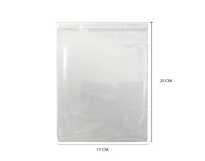 Paquete 100 Bolsa Plastica Transparente C/Pestaña Adhesiva (3-3)