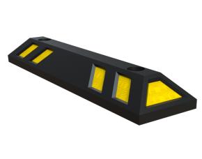 Tope De Polietileno Parqueo Negro C/Reflector Amarillo Largo: 24\