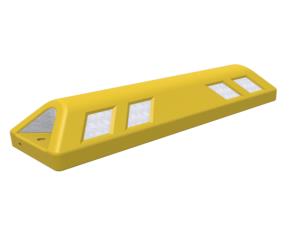 Tope De Polietileno Parqueo Amarillo C/Reflejante Blanco  Largo: 21 1/4\