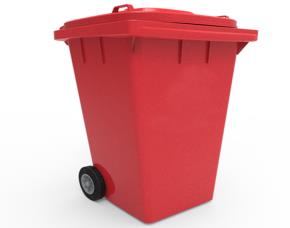 Basurero Heavy Duty Capacidad: 120Ltrs  Rojo, Ancho:21 1/4\