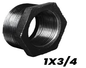 Bushing Hexagonal Hierro Negro 1X3/4\