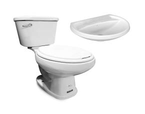 Promo Tulipan Redondo Blanco (Inod+Tanq+Asient+Lavabo/Sin Pedestal+Llave Senc)