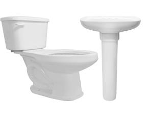 Promo Inodoro Lucas Con Lavamanos Y Pedestal Blanco