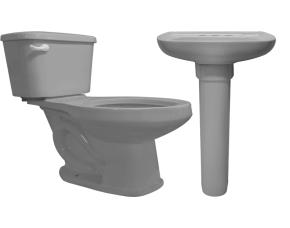 Promo Inodoro Lucas Con Lavamanos Y Pedestal Gris Plata