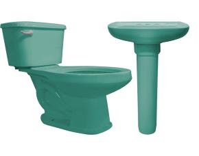 Promo Inodoro Lucas Con Lavamanos Y Pedestal Verde Cato