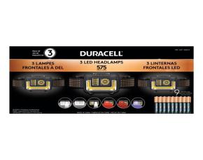 Paquete 3 Lampara P/Cabeza Led 575 Lumenes Duracell P.cabeza Incluye Baterias Aaa Alkalinas