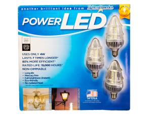 Paq. 3 Bombillos Led De 4 Watts P/Candelabros & Linterna Al Aire Libre