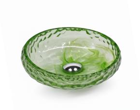 Lavamanos De Vidrio Century Redondo De Sobreponer 460X460X200 Verde