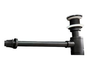 Sifon Visto Negro Mate Para Lavamanos De Vidrio