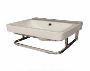 Lavamanos De Ceramica 430X360X150Mm Aereo Con Porta Toalla De Acero Inox 304 Cuadrado