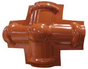 Cumbrera Tipo Cruz 4 Vias Naranja Para Teja Española