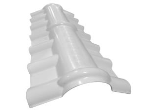 Cumbrera Teja Principal Española Blanca Resina Acrilico (1.05Mtx0.45)