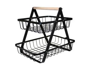 Canasta Metalica Doble Con Agarradera, Negra 11 3/8X10 5/8X6 5/8\