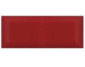 Cja. 1M2 Ceramica P/Pared Biselada 50Pzs  10X20Cms Metro Rojo Brillante