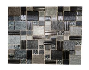 Pliego De  Mosaico De  Vidrio Gris/Cafe/Negro 30X30Cm