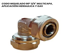 Codo Niq 90° Pe Al Pe 3/4\