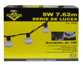 Serie De Luces 7.62M (25Ft) Con Bombillos E12 5W