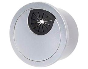 Paq. 5 Uni, Ojal Para Cable Redondo Plastico Gris Con Brocha,  Diametro  2 3/8¨