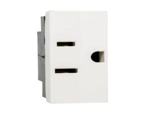 Tomacorriente Sencillo 15A/125-250V Polarizado, Blanco, Linea 100