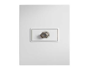 Modulo Coaxial Tv Con Placa, Blanco, Linea 100