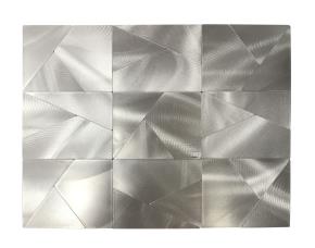 Pliego De  Mosaico Acm  Autoadhesivo 30X30Cm Plateado Cuadros