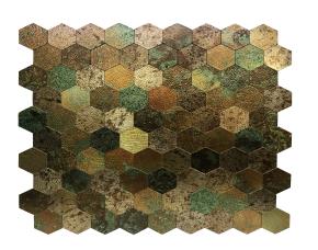 Pliego De Mosaico Acm  Autoadhesivo 28.1X29.1Cm  Café Hexagono