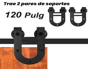 Jgo.rieles Con Accesorios P/Puertas Corredizas Dobles 120\