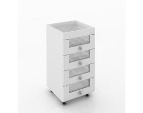 Mueble Organizador Con Gavetas Maquillaje Con Rodos Blanco