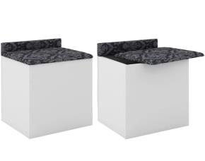 Baul  Blanco Con Tela 369