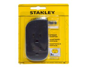 Adaptador 15A Stanley Vertical 3 Salidas 125Vac/1875W, Negro