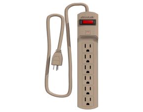 Regleta Protector Stanley 6 Salidas Contra Sobretenciones 245J, Beige