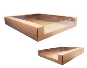 Caja C/Ventana 12X13.5X3 P/3 Cupcake Carton Kraft Café