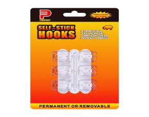 Paquete De 6 Ganchos Transparentes Adhesivo Removible 2.2Cm X 2.8Cm Capacidad 500G (0141)