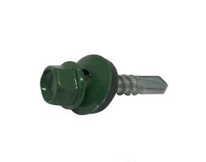 Paq 200 Tornillo 14-14X1-1/2 Techo Punta Broca C/ Arandela Y Neopreno Rojo Galvanizado