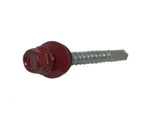 Paq 200 Tornillo 14-14X1-1/2  Techo Punta Broca C/ Arandela Verde Galvanizado