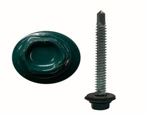Tornillo  14-14X2-1/2  Techo Punta Broca C/Arandela Verde Galvanizado