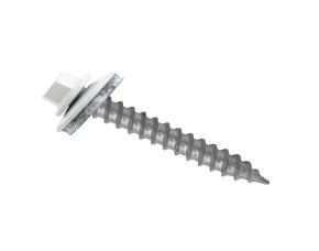 Tornillo   14-14X1-1/2 Techo Punta Broca C/Arandela Blanco Crema Galvanizado