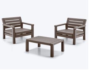 Set De Muebles Para Balcon 3 Piezas Mocca