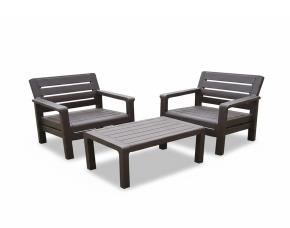 Set De Muebles Para Balcon 3 Piezas Wengue (1 Mesa/2 Sillas)