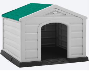 Casa Para Perro Gris Hielo/Techo Verde