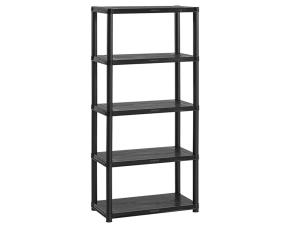 Estante Solido Pequeño 5 Niveles 12X24X35 Pulgadas Negro 20 Kilogramo Por Repisa