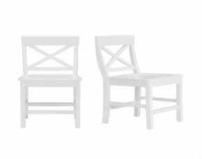 Jgo. 2 Sillas P/Comedor D/Madera  Blanco, Respaldo Cruzado, Stylewell.