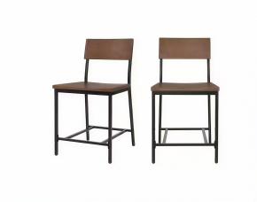 Jgo. 2 Sillas P/Comedor D/Metal - Madera Roble, Stylewell.