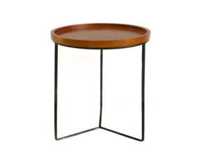 Mesa Redonda C/Cubierta Madera, Base Metal 19\