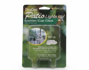 Paq. 20 Ventosas C/Clips P/Luces Decorativas, Uso Exterior, Prodec.
