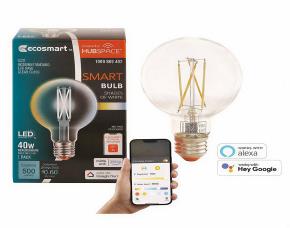 Bombillo Led Transparente G25 Tipo Globo 5W=40W, Warm White,,E26,500Lumens,2700-5000K,Conex Wi...