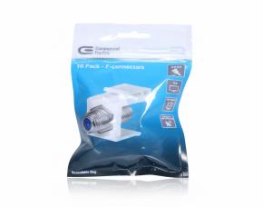 Paq. 10 Dados F Hembra A Hembra Pa/Coaxal,Tv,Hd,Internet,Blanco,P/Placa Cod: Re-1000015542, Co...